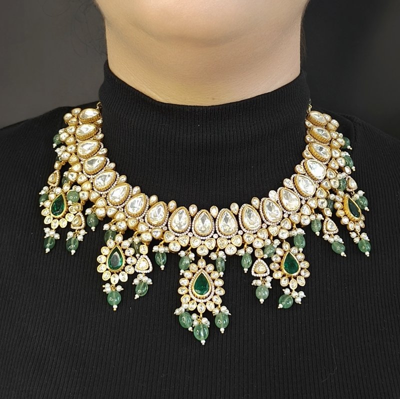 Alankar Moissanite bridal necklace set