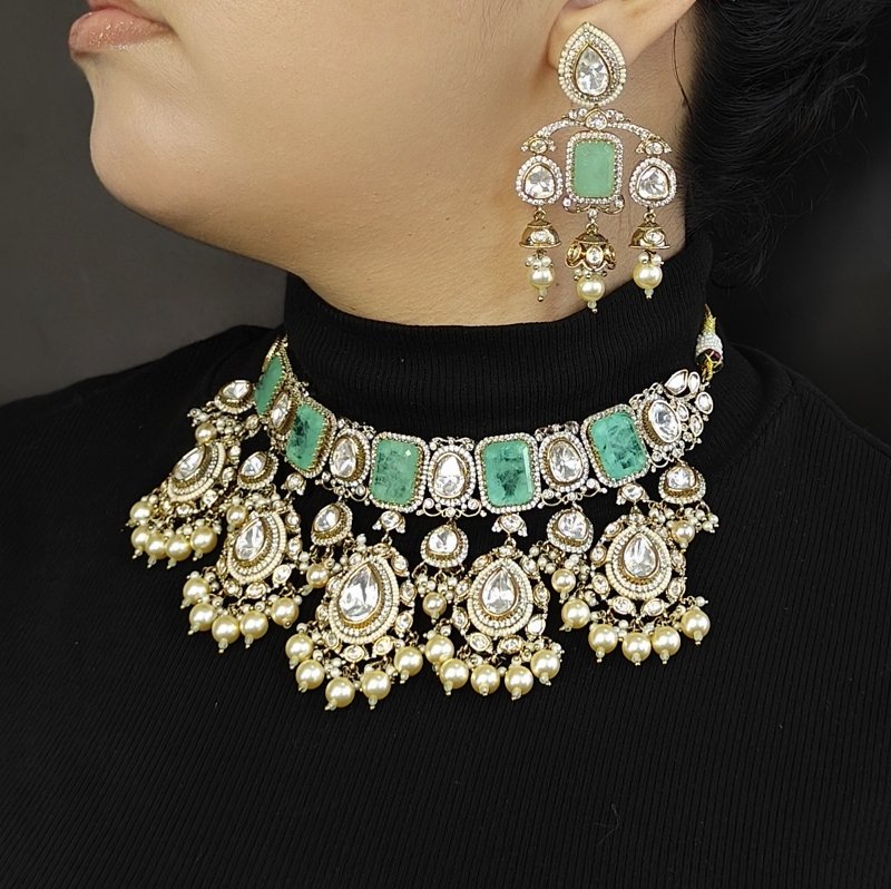 Kavya Polki Neckline set