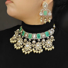 Kavya Polki Neckline set