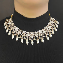 Asin uncut Polki Neckline set