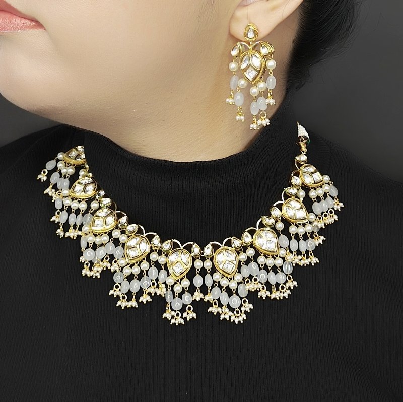 Amrita Grey Polki Set