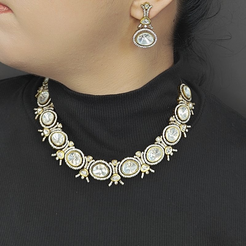 Aadhira Antique polki neckline