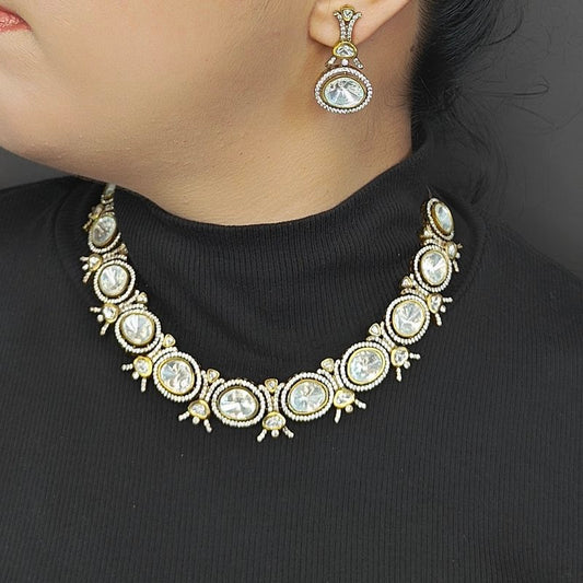 Aadhira Antique polki neckline