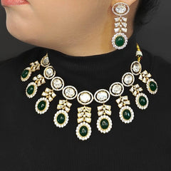 Anurima Green Polki Necklace Set