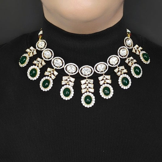 Anurima Green Polki Necklace Set