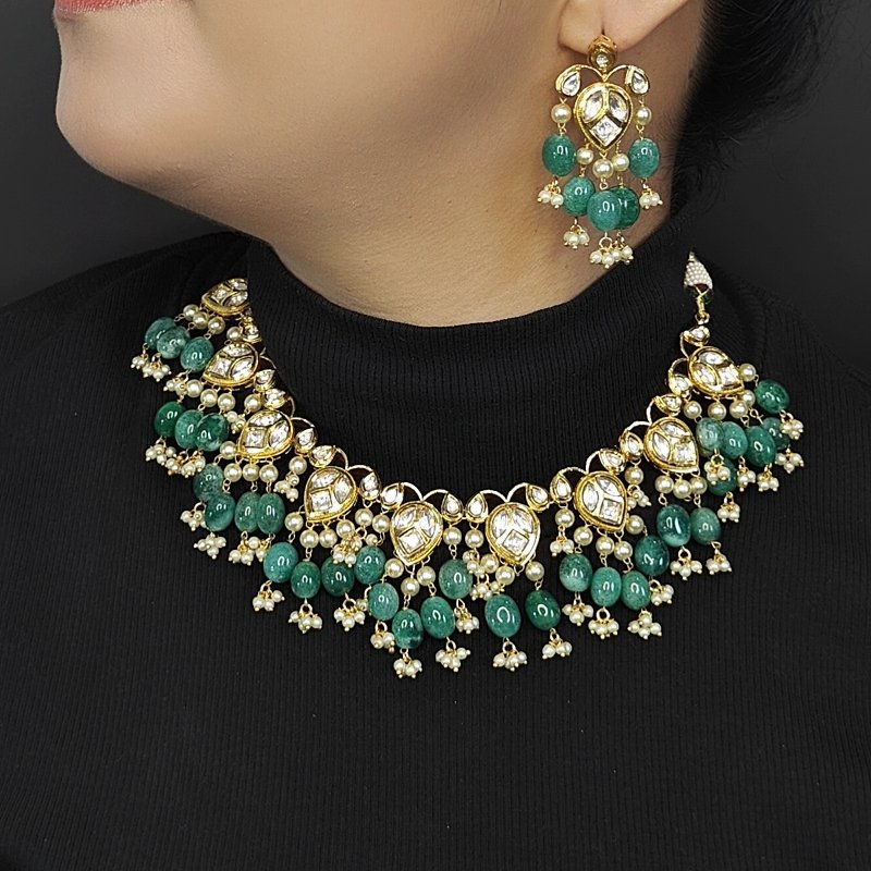 Amrita Green Polki Set