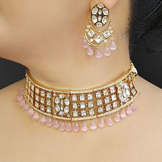 Yavi Pink Polki Choker