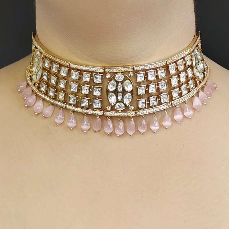 Yavi Pink Polki Choker