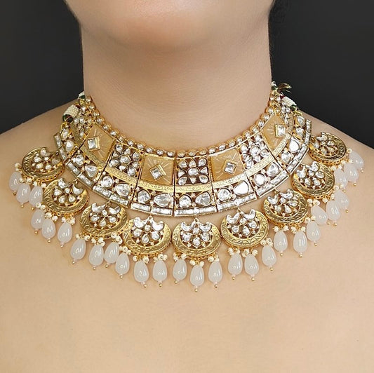 Miraan Polki Choker Set (Pink)