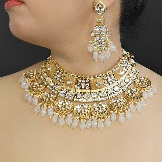 Miraan Polki Choker Set (Pink)