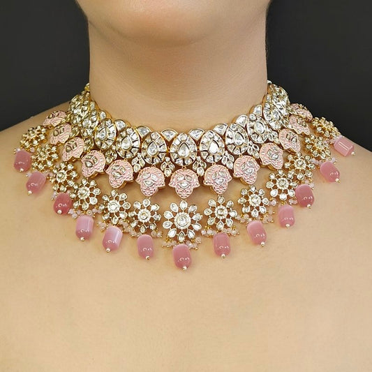 Mehnaaz Pink Polki Set