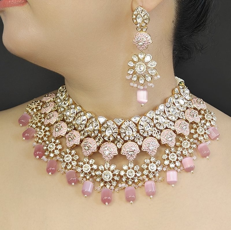 Mehnaaz Pink Polki Set