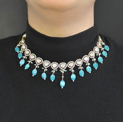 Azeen aqua Polki Set