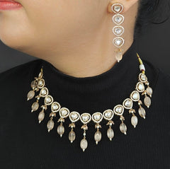 Azeen Pink Polki Set