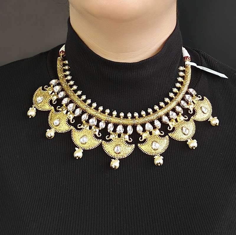 Apsara antique gold plated set