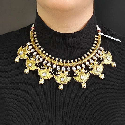 Apsara antique gold plated set