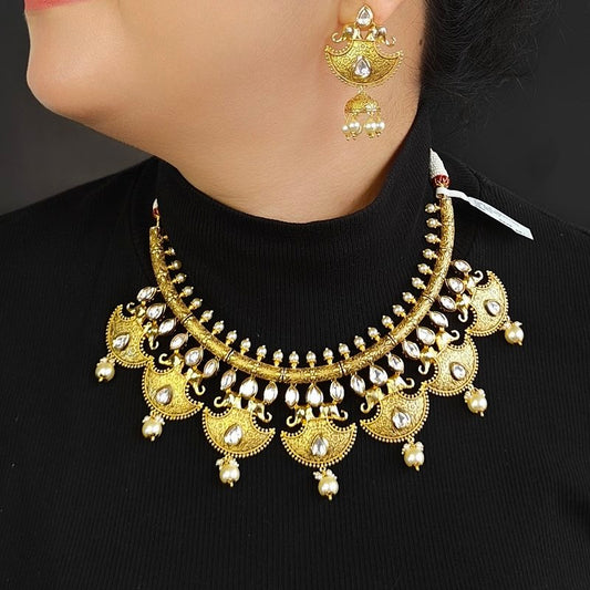 Apsara antique gold plated set