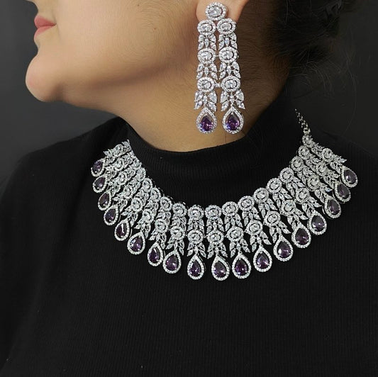 Hezal Purple Necklace set