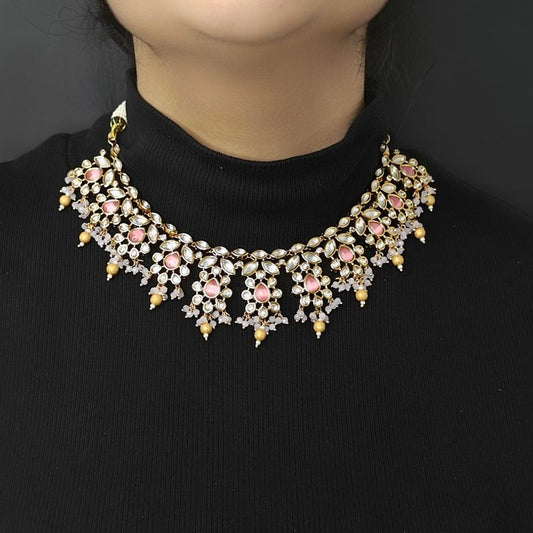 Hansika Pink Polki Set