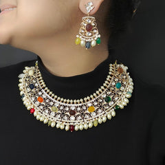 Vedita Navraatna Polki Choker Set