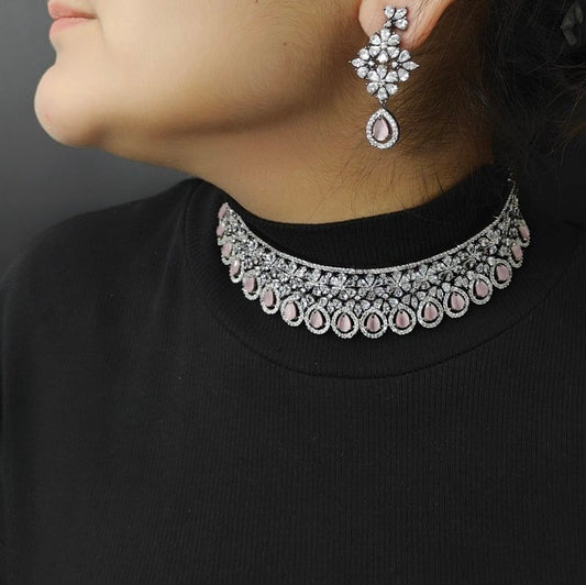 Saira Pink Choker set