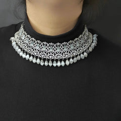 Siana Grey CZ Choker set