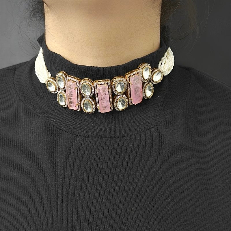 Anaima Polki Choker Set (Ruby)