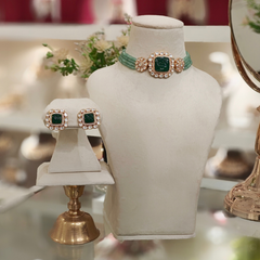 Beena Mint Green Choker Set