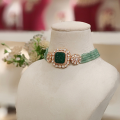 Beena Mint Green Choker Set