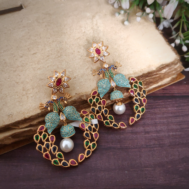 Mrinal Peacock Earrings