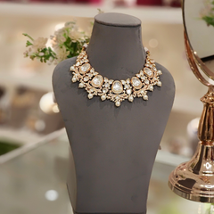 Aadesh Polki Neckline Set