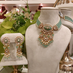 Aaryash Mint Polki Set