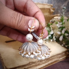 Aruna Grey Enameled Jhumka