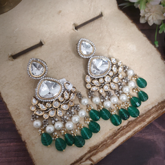 Ridhima Green Polki Chaandbali