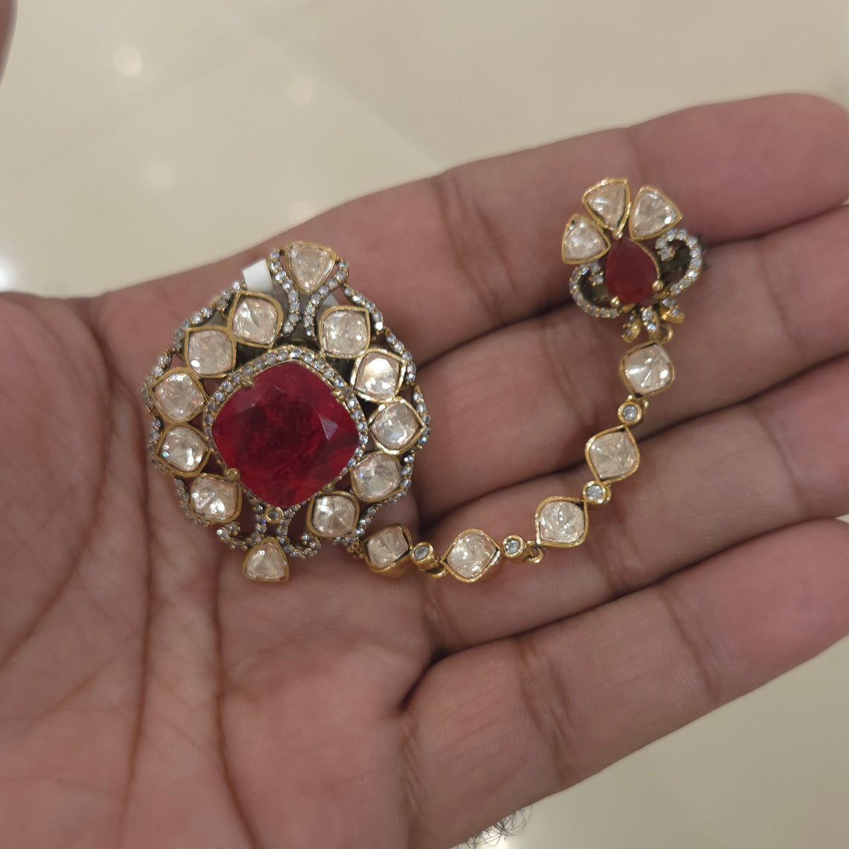 Moissanite designer brooch