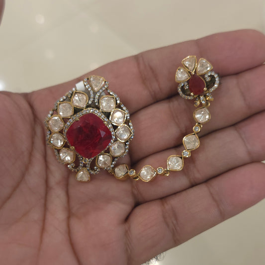 Moissanite designer brooch