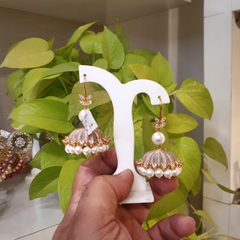 Aruna Grey Enameled Jhumka