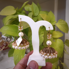 Aruna Black Enameled Jhumka