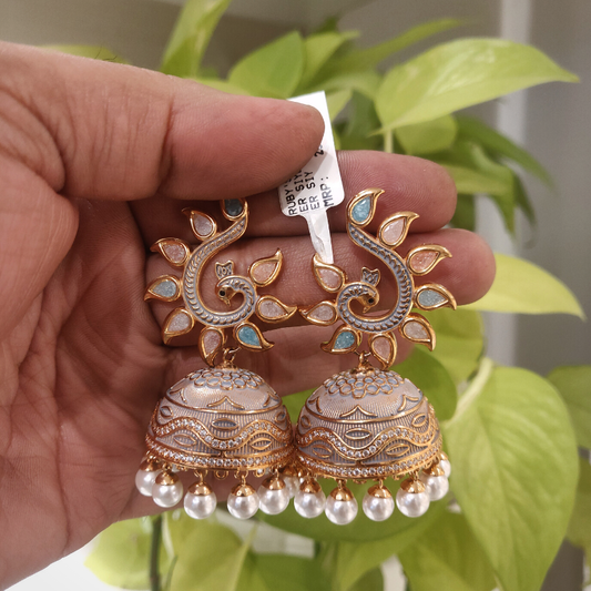 Megha Blue Enameled Jhumka
