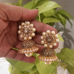 Tripti Black Enameled Jhumka