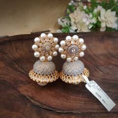 Tripti Grey Enameled Jhumka