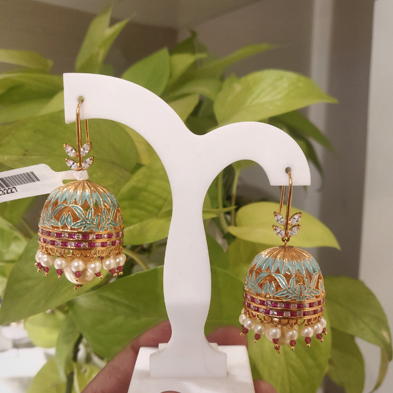 Sasha Mint Enameled Jhumka