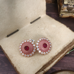 Ema Pink Enameled Studs