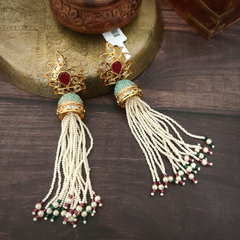 Elmina Mint Green Polki Jhumkas