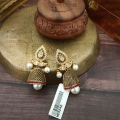 Trisha Black Enameled Jhumka
