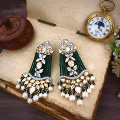 Aarvi Polki Green Danglers