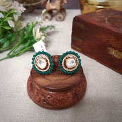 Anya Green Polki Studs