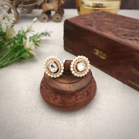 Anya Pearl Polki Studs