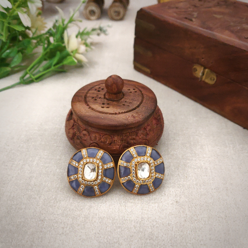 Arna Purple polki studs