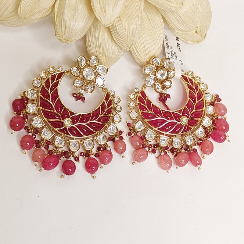 Damini Polki Chandbali Earrings
